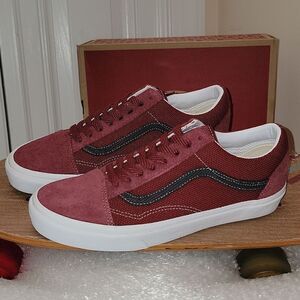 New Vans UA Old Skool Heavy Textures Pomegranate / True White Shoes Men 9 W 10.5